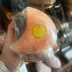 Himalayan salt lamp moon shaped USB connector NEW
